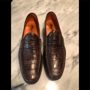 Santoni Croc embossed loafers light use size 10.5